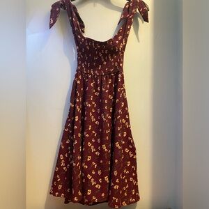 Maroon Floral Dress